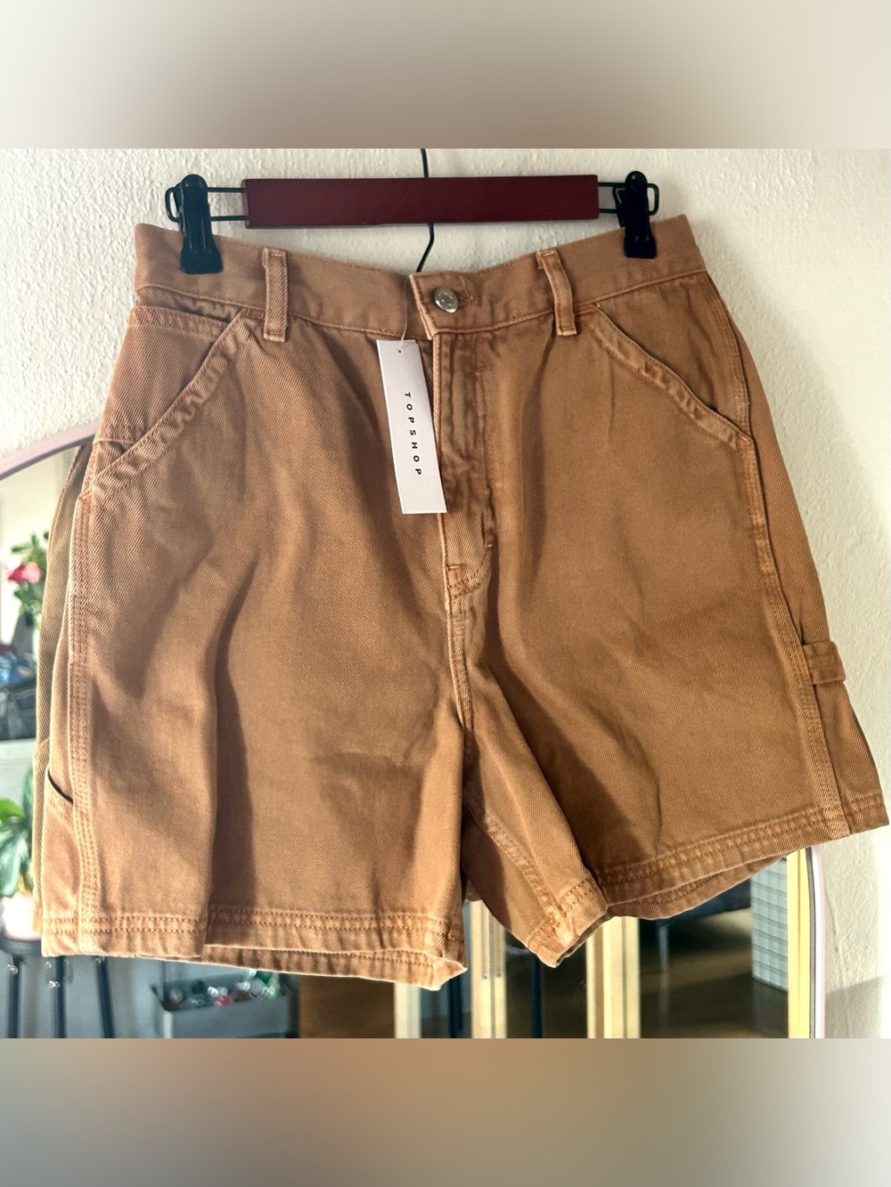 Topshop Tan Cargo Shorts, sz US 8 / M, NWT